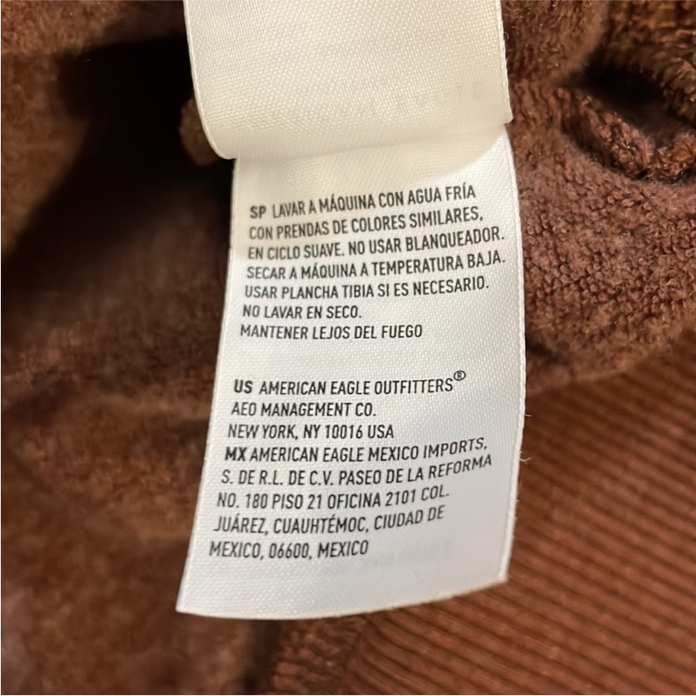 Vintage Y2K American Eagle Outfitters Brown Sherpa Collar Button Pullover Size S - Picture 5 of 9